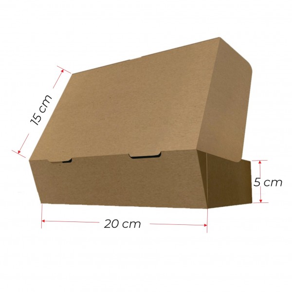 Takeaway Box – 20 x 15 x 5 cm | Corrugated, Food-Safe & Custom Printed