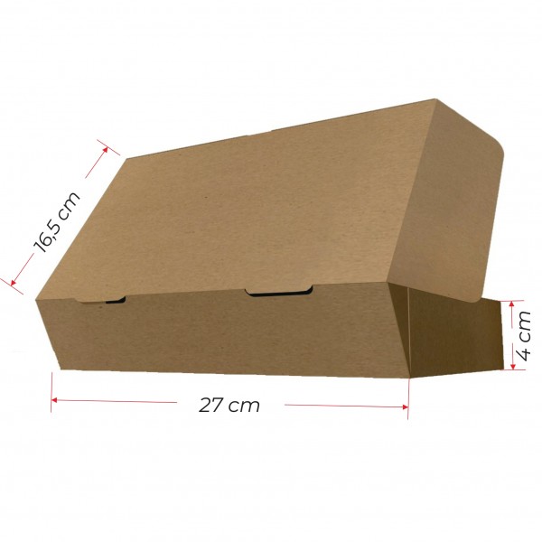 Takeaway Box – 27 x 16.5 x 4 cm | Corrugated, Custom Printed & Food Safe